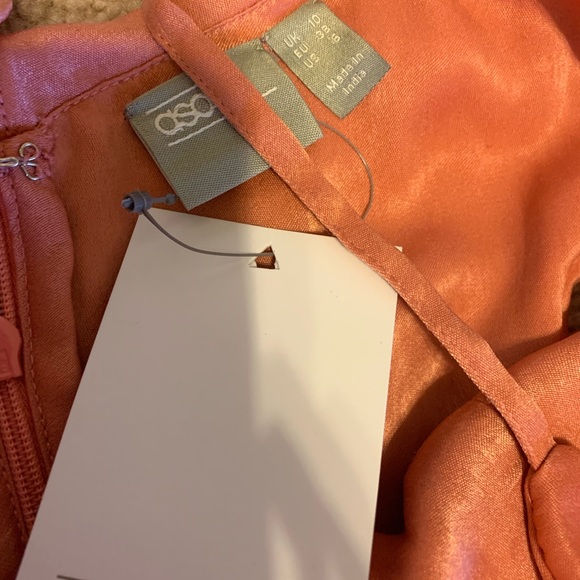 NWT coral asos asymmetrical tiered ruffle dress - Picture 6 of 9